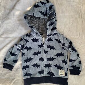 Kids Dinosaur Zipper Hoodie - Blue